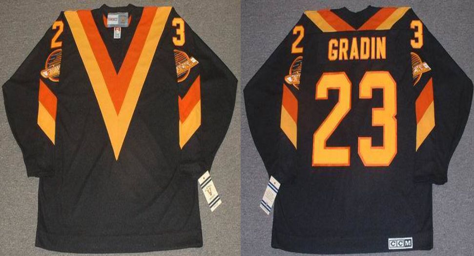 2019 Men Vancouver Canucks #23 Gradin Black CCM NHL jerseys